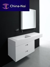 Wall-hung washbasin cabinet INFINITYwoodencontemporarylacquered