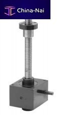 Rotating screw jack safety nut