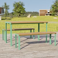 Contemporary dining table cit Boissolid woodDouglas firpowder-coated steel base