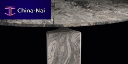 Contemporary table stonesteelwooden base