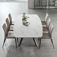 Contemporary table AVALON HPLlacquered wood baserectangular