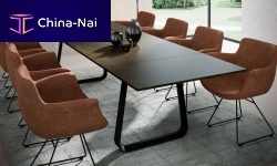 Contemporary dining table CURVEceramicstainless steel baserectangular