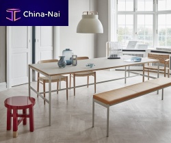 Minimalist design dining table MIESwood veneerlaminatemarble
