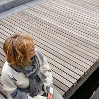Wood-plastic composite flooring 70for outdoor usetertiarystrip