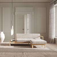 Scandinavian design sofa HYGGEfabricleathergray