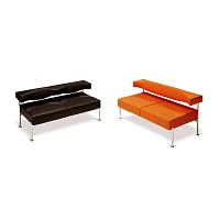 Contemporary sofa MOMOfabricleatherblack