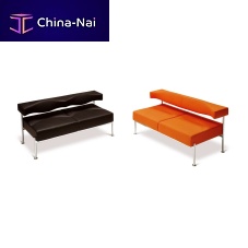 Contemporary sofa MOMOfabricleatherblack