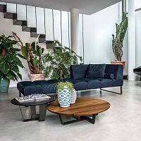 Contemporary sofa PATMOSfabricleathergray