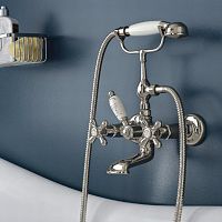 Double-handle bathtub mixer tap ET116NIwall-mountedmetalbathroom