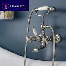 Double-handle bathtub mixer tap ET116NIwall-mountedmetalbathroom