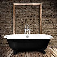 Oval bathtub PLYMOUTH with legscast ironwhite