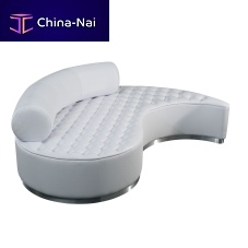 Contemporary pouf MARILENfabricwoodenmetal