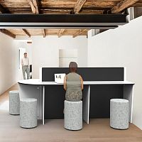 Contemporary high bar table PRELUDElaminatemelamineoval