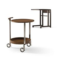 Contemporary side table EOSwalnutmaplemetal base