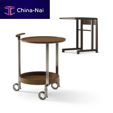 Contemporary side table EOSwalnutmaplemetal base