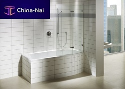 Corner bathtub-shower combination AROSA 170built-inacrylic