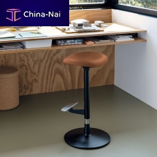 Contemporary bar stool Pilatleatherfabricmetal base