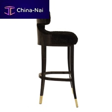 Traditional bar stool JULIAwoolwooden baseupholstered
