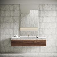 Wall-hung washbasin cabinet PUKA PUKAwalnutwood veneermarble