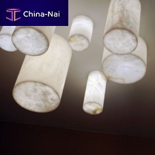 Contemporary ceiling light DOMINOroundalabasterLED