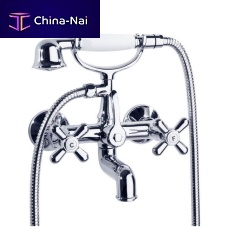 Double-handle shower mixer tap 3105CGfor bathtubwall-mountedchrome-plated brass