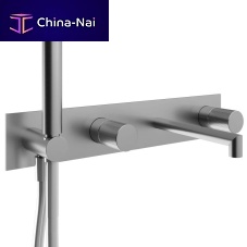 Double-handle shower mixer tap RWIT 3BD7 IS G1for bathtubwall-mountedsteel
