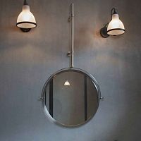 Wall-mounted bathroom mirror MBEcontemporaryroundbrass