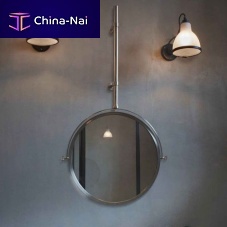 Wall-mounted bathroom mirror MBEcontemporaryroundbrass