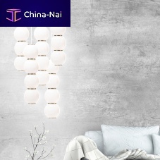 Contemporary chandelier PEARLS 5glassbrassLED