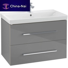 Wall-hung washbasin cabinet AVENTO : A89100woodencontemporarywith drawers