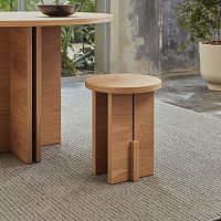 Contemporary stool BARDIoakashwooden base