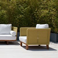 Contemporary armchair ZEN fabricteakrope