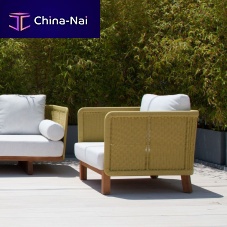 Contemporary armchair ZEN fabricteakrope