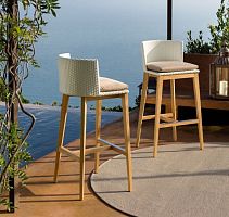 Contemporary bar chair ARCindooracrylic fabriclacquered aluminum