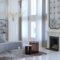 Contemporary side table Triomarblemetal baseround