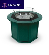 Contemporary coffee table FTC38recycled plasticroundwith bioethanol burner