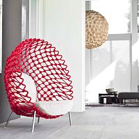Original design armchair DRAGNETfabricsteelstainless steel