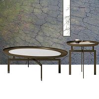 Contemporary side table NERAmetalfabricmetal base