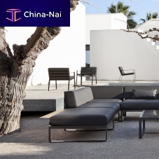Contemporary pouf SITfabricaluminumsquare