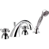Double-handle bathtub mixer tap V4192 deck mountedchromed metalbathroom