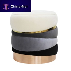 Contemporary stool Obsidianvelvetcottonpolished brass base