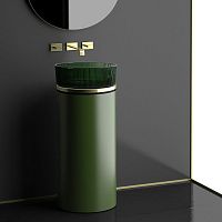 Free-standing washbasin cabinet MADISON Compositionmetalglasscontemporary