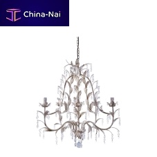 Traditional chandelier ELYSEEcrystalwrought iron8 light