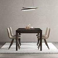 Contemporary table ILEXceramicsolid wood baseash base