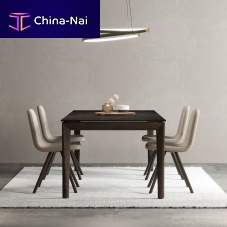 Contemporary table ILEXceramicsolid wood baseash base