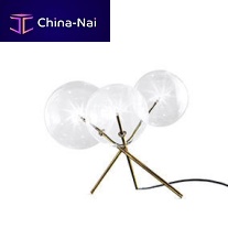 Table lamp BOLLE 3glassbrasscontemporary