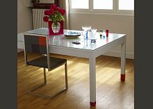 Contemporary dining table PIED-RIEZglasslacquered woodrectangular