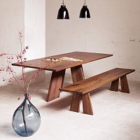 Contemporary bench HAKAMA oakwalnutcontract