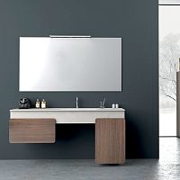 Wall-hung washbasin cabinet LAUNDRYwoodencontemporarywith door