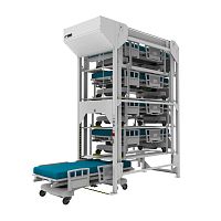 Hospital bed automatic storage system
